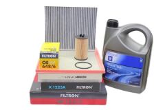 Opel İnsignia Filtron 1.6 Benzinli Motor Bakım Seti GM 5W30 5 LT Yağlı