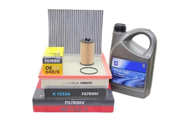 Opel İnsignia Filtron 1.4 Turbo Benzinli Motor Bakım Seti GM 5W30 4 LT Yağlı